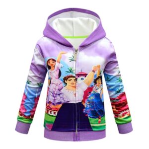Encanto Shirt Luisa Madrigal Print Zip up Jacket for Girls - purple, 100cm