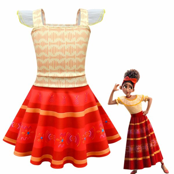 Dolores Encanto Costume Fly Sleeve Princess Play Dress