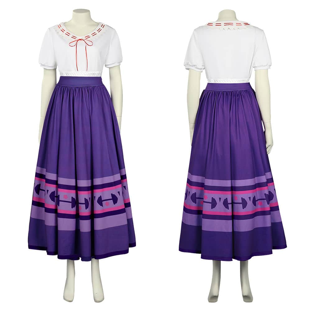 Encanto Luisa Dress White Top Purple Skirt Set