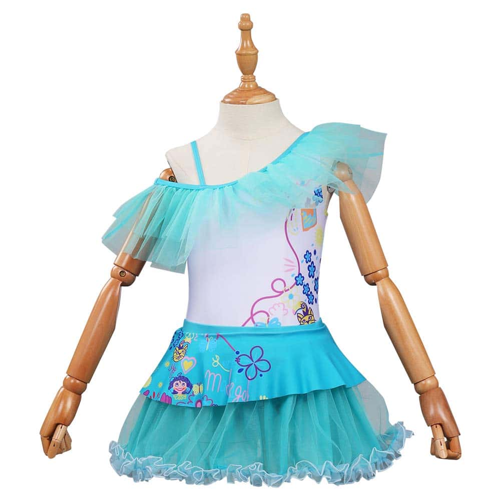 Girls Encanto Mirabel Dress One Shoulder Organza Dress