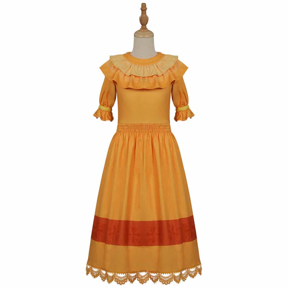Girls Encanto Pepa Madrigal Dress Yellow Ruffle Dress