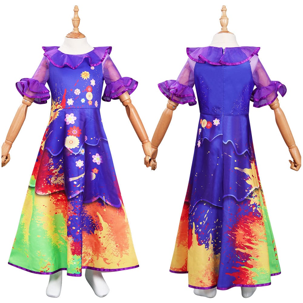 Girls Isabela Encanto Dress Colorful Play Dress with Mesh