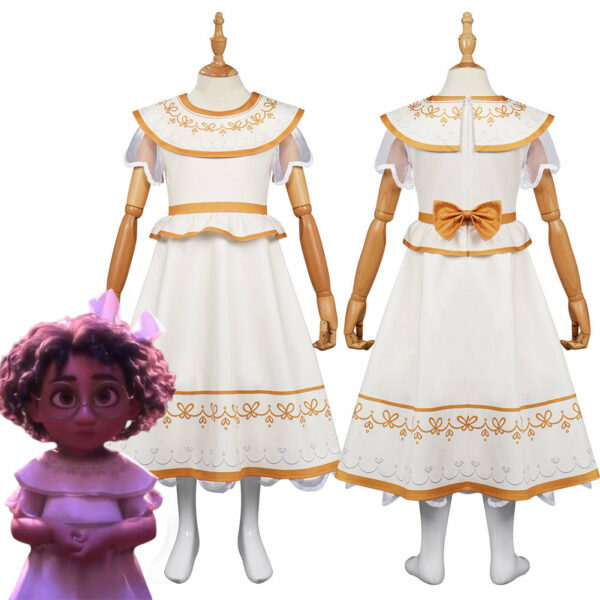 Kids Encanto Mirabel Dress Gift Ceremony White Dress