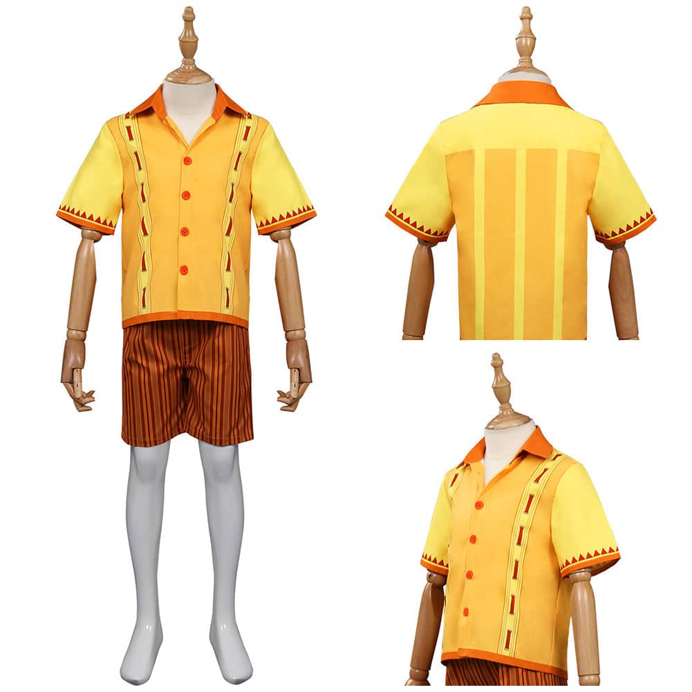 Kids Felix Encanto Costume Yellow Shirt Shorts Set
