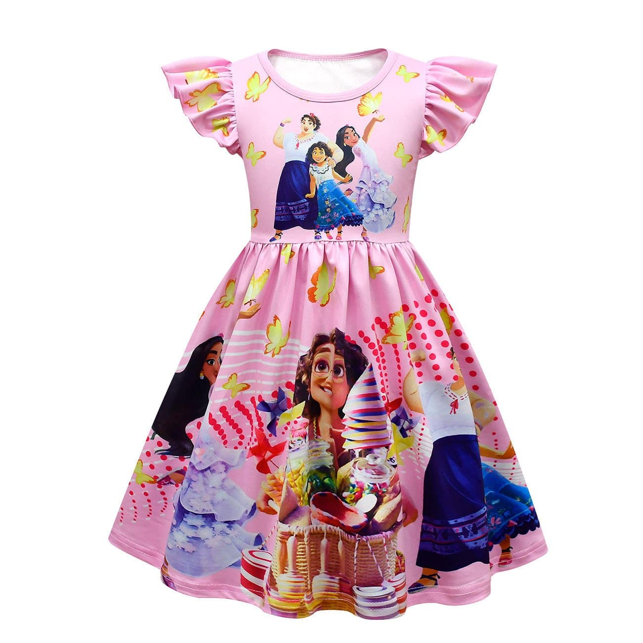 Encanto Mirabel Dress Flutter Sleeve Tank Dress - Pink