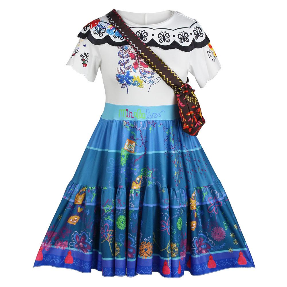Encanto Mirabel Dress Ruffle Princess Dress with Bag