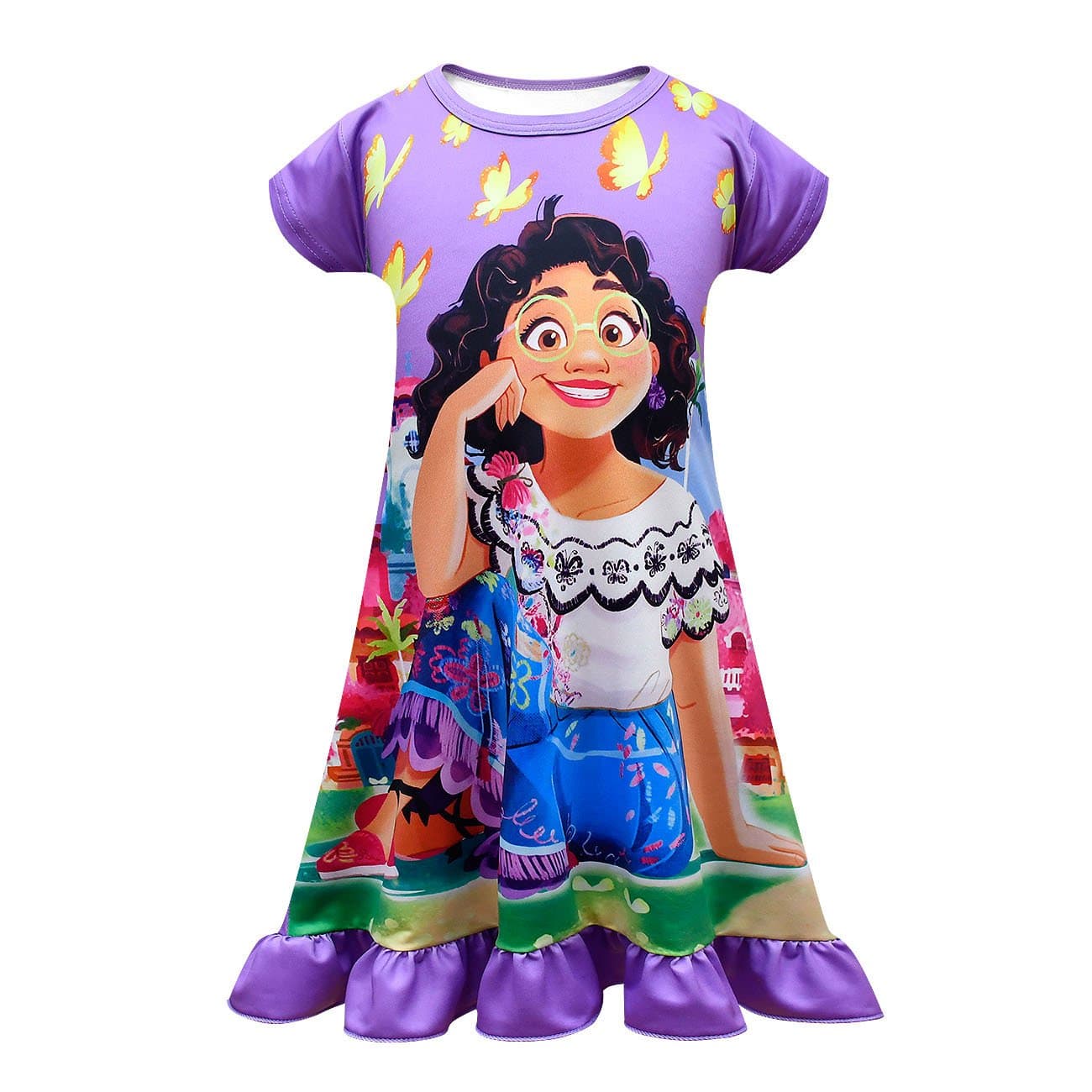 Encanto Pajama Mirabel Girls' Short Sleeve Nightgown - Purple