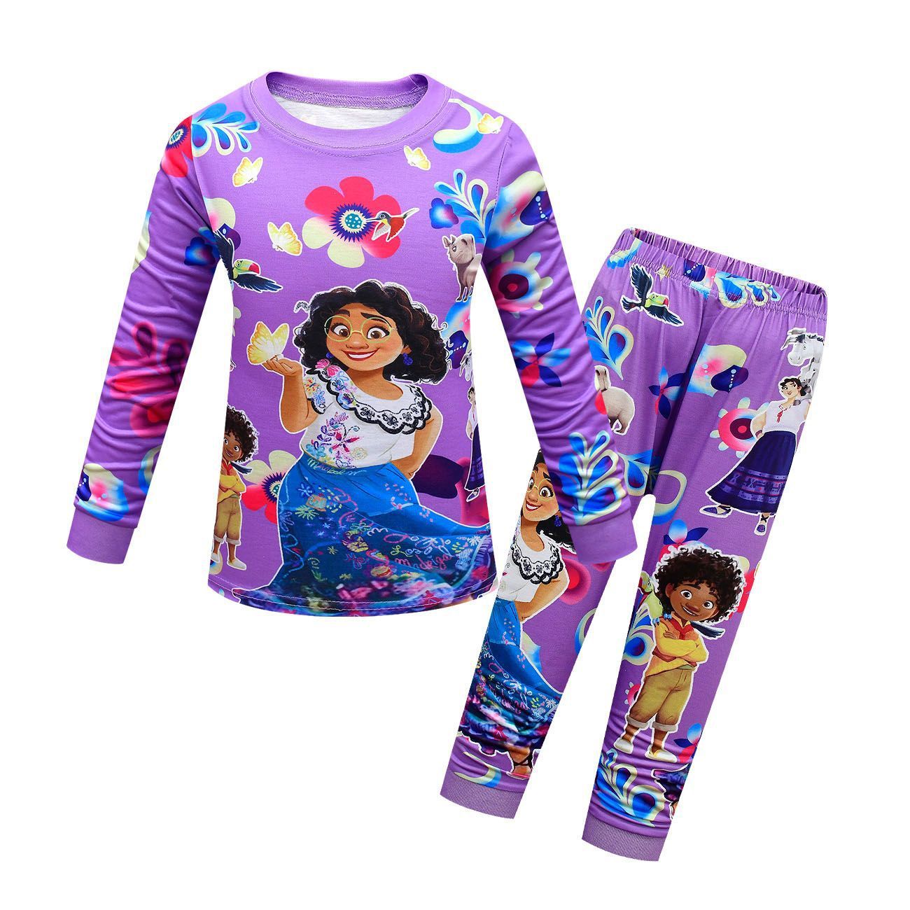 Encanto Pajama Mirabel Long Sleeve Two Pieces Sleepwear Set - Purple
