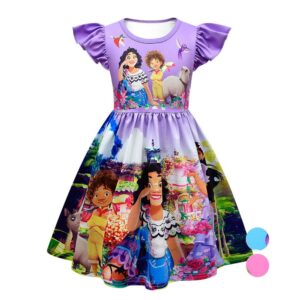 Girls Encanto Mirabel Dress Flutter Sleeve Princess Dress