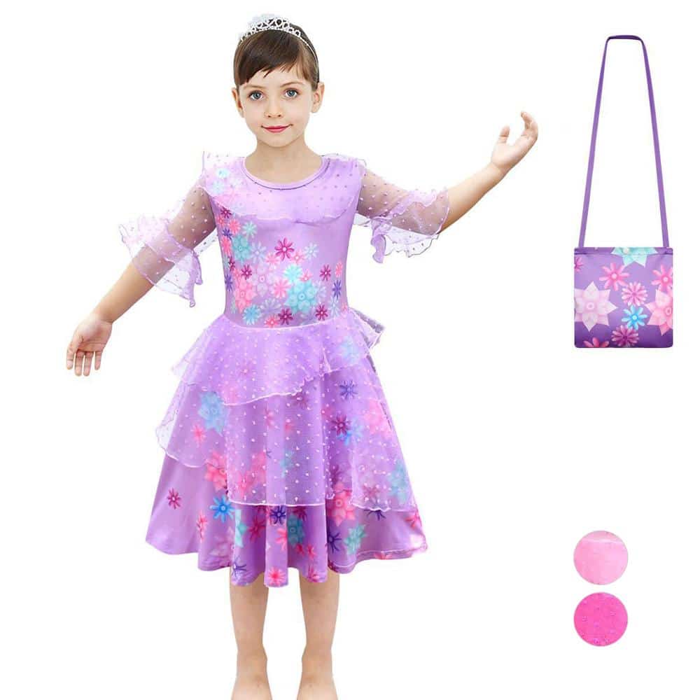 Isabela Encanto Dress Princess Play Dress with Bag - Purple