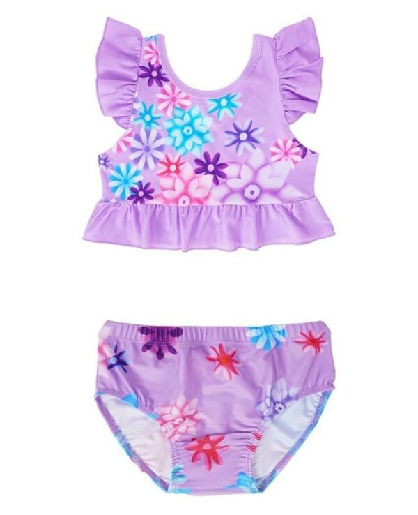Encanto Isabela Costume Girls Flutter Sleeve Two Piece Swimsuit