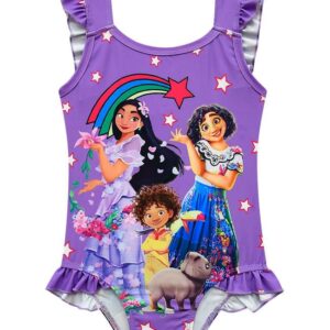 Toddler Encanto Dress One Piece Fly Sleeve Swimsuit