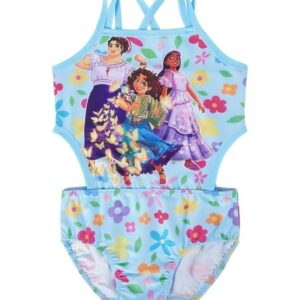 Toddler Girls Encanto Clothes Blue One-Piece Swimsuit