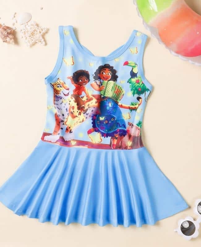 Toddler Girls Encanto Dress One Piece Swimdress Tank Dress