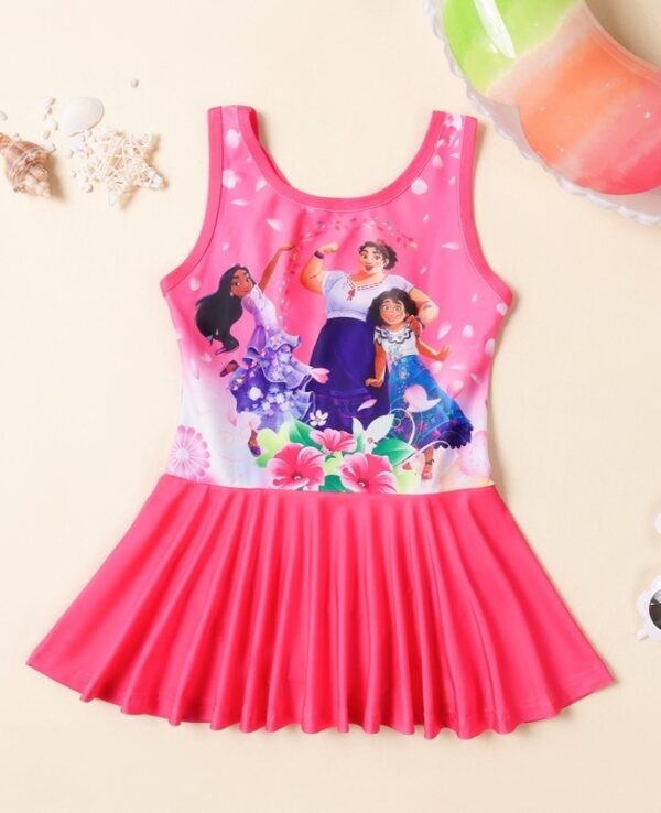 Toddler Girls Encanto Dress Ruffle Pink Tank Dress